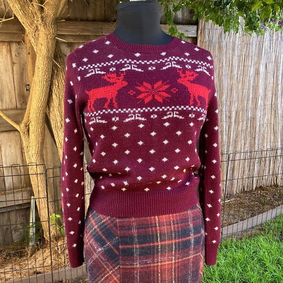 Burgundy & Red Holiday Sweater - Picture 1 of 5